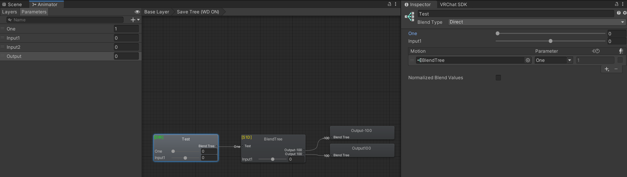An example of the visualizations used in this article. This layer would save the Output AAP according to the 1D Blend Tree technique.
