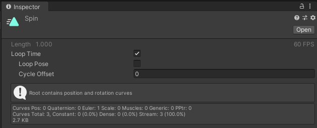 Animation Clip Settings