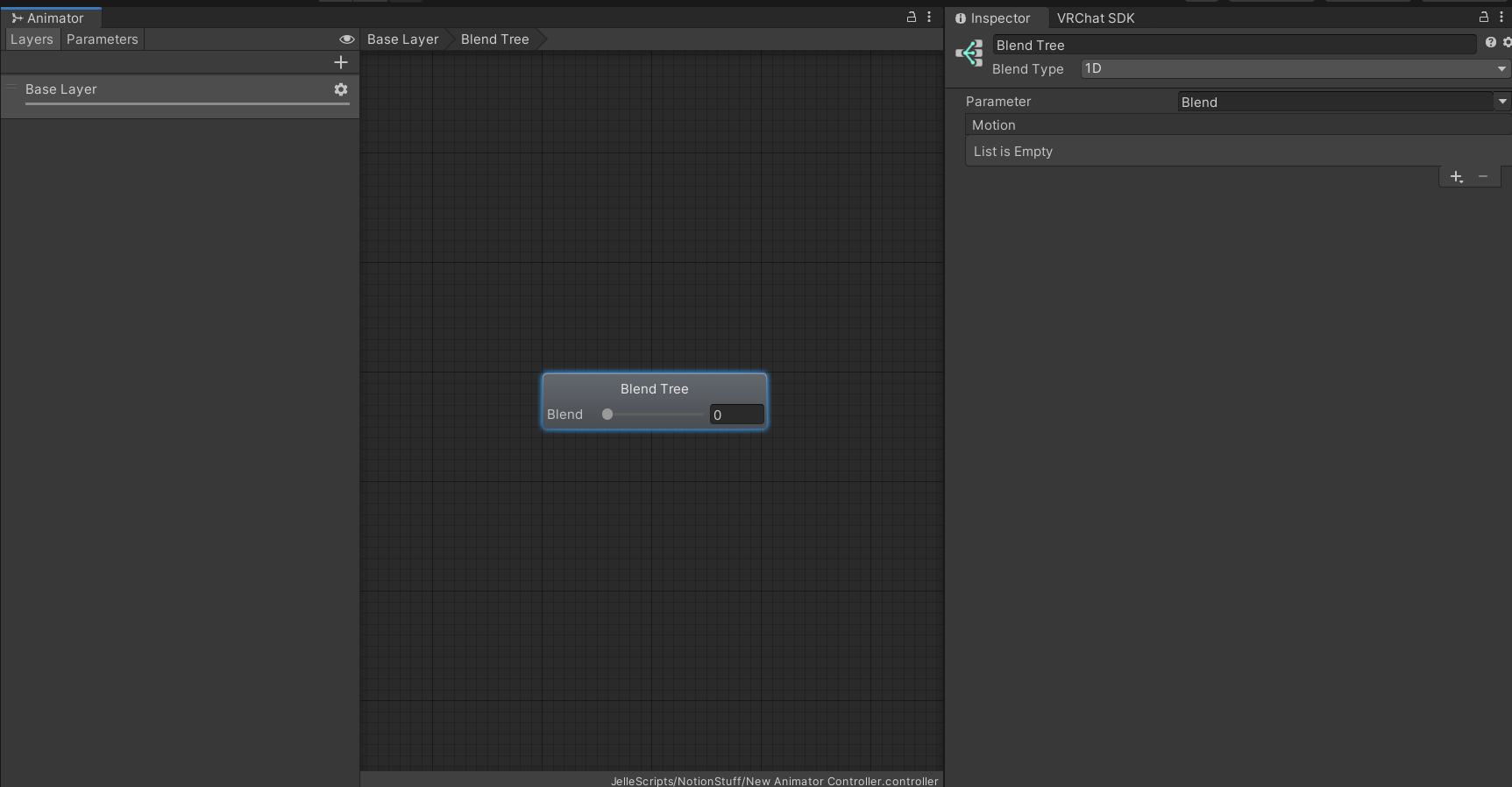 A default (empty) blend tree.
