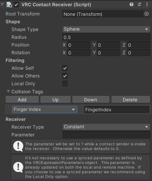 An example VRC Contact Receiver