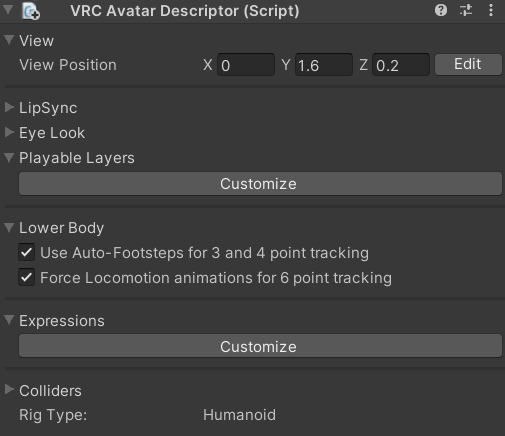 An example Avatar Descriptor