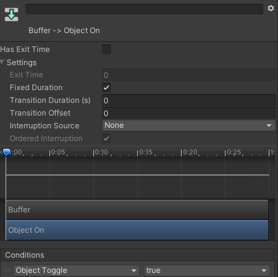The Object On transitions