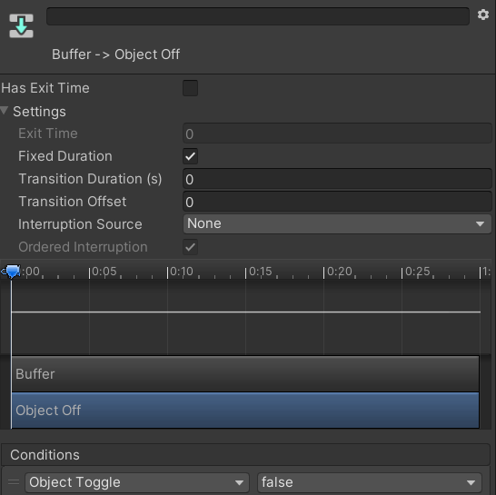 The Object Off transitions
