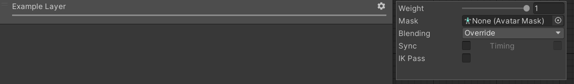 An example Layer. Note the Weight is set to 1, which is indicated by the Light Grey line under the Layer Name.