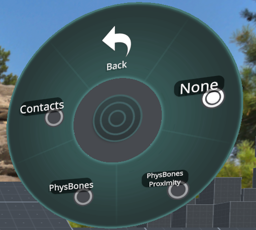The Debug Menu in the Circle Menu.